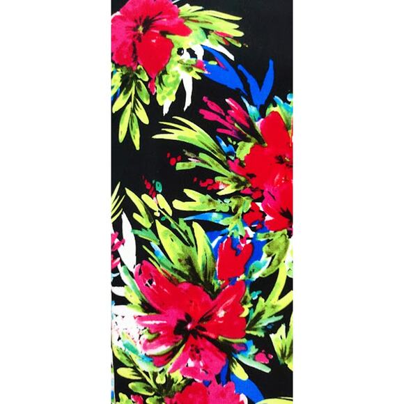 Darling Brand Vivid Floral Print Top, Black, Red Multi, Sz S - Picture 2 of 6